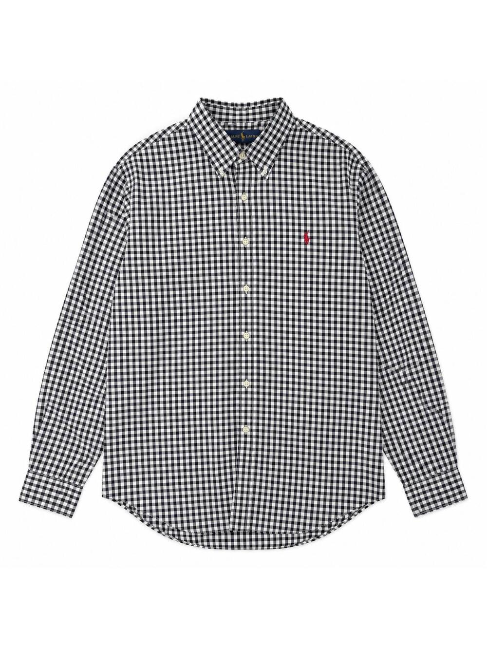 Polo Ralph Lauren Men’s Large Black White Gingham Check Button Down Shirt L